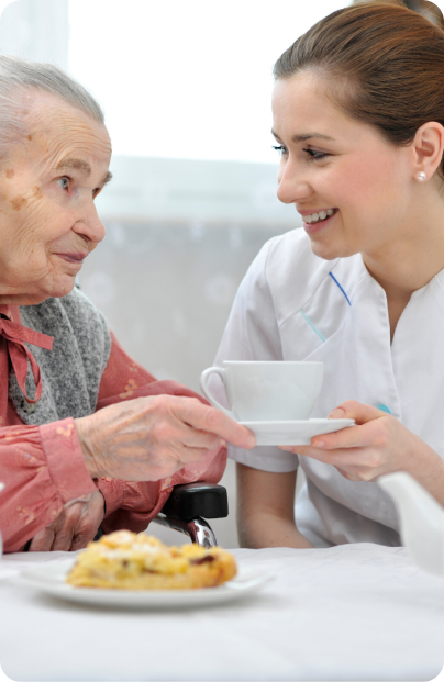Caregiver with patient