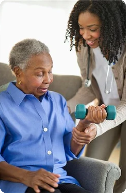 Caregiver with patient