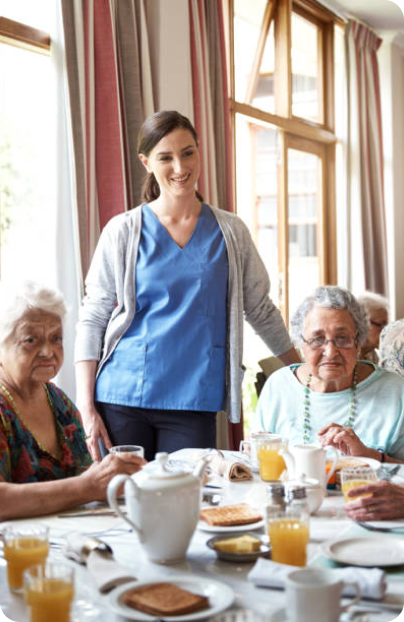 Caregiver with patient